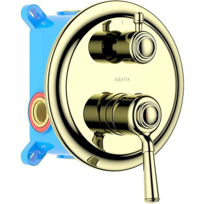 Смеситель Aquatek Классик AQ1546PG встраиваемый для душа, золото/полированное