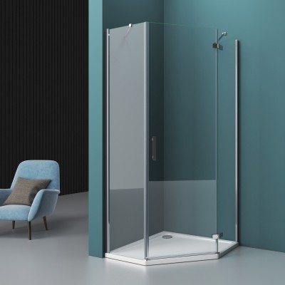 Душевой уголок BelBagno Kraft 100x100x195 KRAFT-P-1-100-C-Cr-R профиль хром/матовый, стекло прозрачное