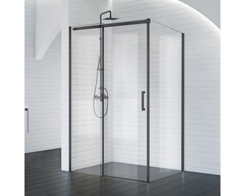 Душевой уголок BelBagno Acqua 130x90х195 ACQUA-AH-1-130/90-C-NERO профиль черный/матовый, стекло прозрачное