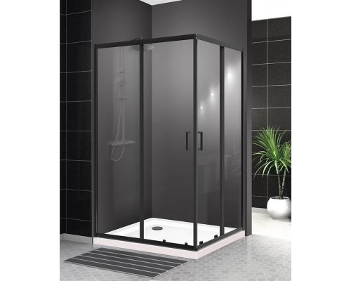 Душевой уголок BelBagno Uno 120x90x195 UNO-195-AH-2-120/90-C-NERO профиль черный/матовый, стекло прозрачное