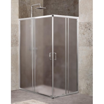 Душевой уголок BelBagno Unique 100-115x75-90x190 UNIQUE-AH-2-100/115-75/90-P-Cr профиль хром, стекло рифлёное