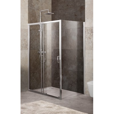 Душевой уголок BelBagno Unique 100-115x90x190 UNIQUE-AH-1-100/115-90-C-Cr профиль хром, стекло прозрачное