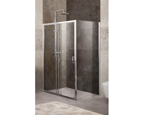 Душевой уголок BelBagno Unique 100-115x80x190 UNIQUE-AH-1-100/115-80-C-Cr профиль хром, стекло прозрачное