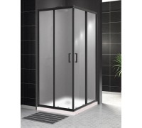 Душевой уголок BelBagno Uno 90х90х195 UNO-195-A-2-90-P-NERO профиль черный/матовый, стекло рифлёное