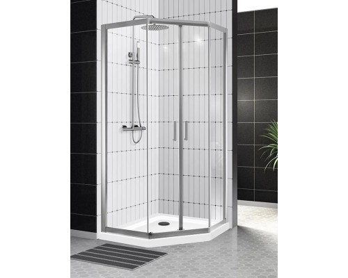 Душевой уголок BelBagno Uno 100х80х195 UNO-195-PH-2-100/80-C-Cr профиль хром, стекло прозрачное