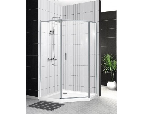 Душевой уголок BelBagno Uno 100х80х195 UNO-195-PH-1-100/80-C-Cr профиль хром, стекло прозрачное