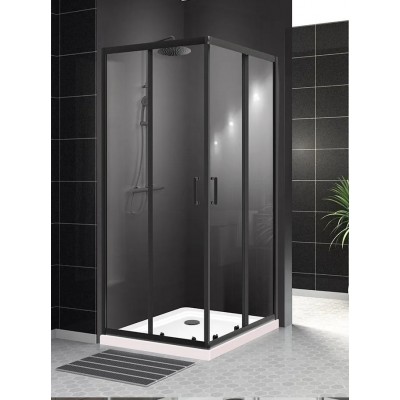 Душевой уголок BelBagno Uno 90х90х195 UNO-195-A-2-90-C-NERO профиль черный/матовый, стекло прозрачное