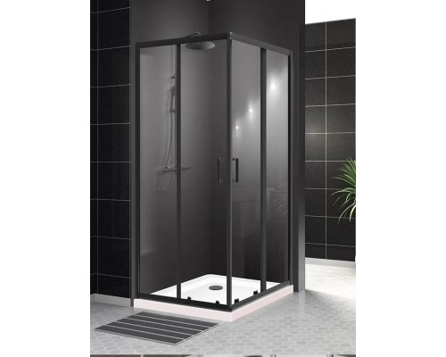 Душевой уголок BelBagno Uno 90х90х195 UNO-195-A-2-90-C-NERO профиль черный/матовый, стекло прозрачное