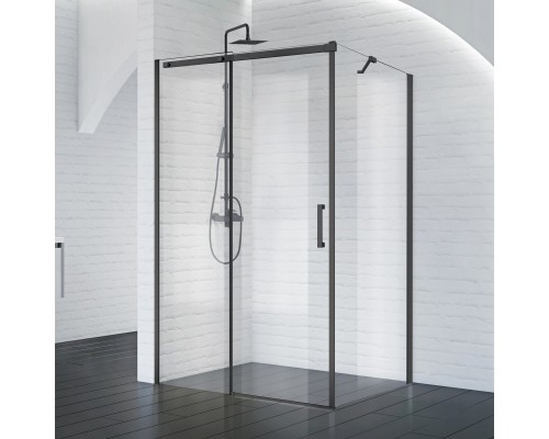 Душевой уголок BelBagno Acqua 140x90х195 ACQUA-AH-1-140/90-C-NERO профиль черный/матовый, стекло прозрачное