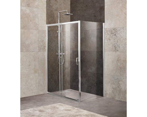 Душевой уголок BelBagno Unique 100-115x100x190 UNIQUE-AH-1-100/115-100-C-Cr профиль хром, стекло прозрачное