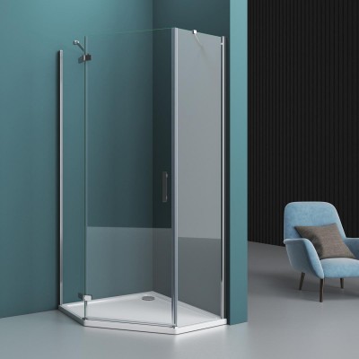 Душевой уголок BelBagno Kraft 90x90x195 KRAFT-P-1-90-C-Cr-L профиль хром/матовый, стекло прозрачное