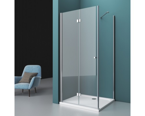 Душевой уголок BelBagno Albano 100x90x195 ALBANO-ASH-1-100/90-C-Cr профиль хром, стекло прозрачное