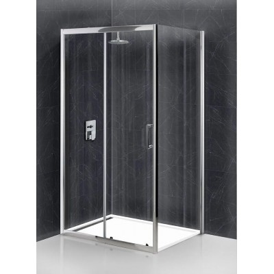 Душевой уголок BelBagno Uno 100x80x195 UNO-195-AH-1-100/80-C-Cr профиль хром, стекло прозрачное