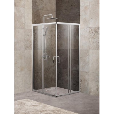 Душевой уголок BelBagno Unique 75-90x75-90x190 UNIQUE-A-2-75/90-C-Cr профиль хром, стекло прозрачное