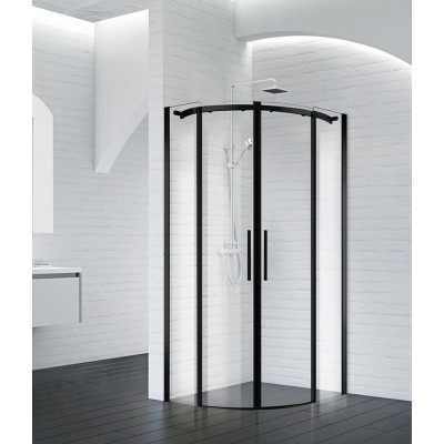 Душевой уголок BelBagno Acqua 100x100х195 ACQUA-R-2-100-C-NERO профиль черный/матовый, стекло прозрачное