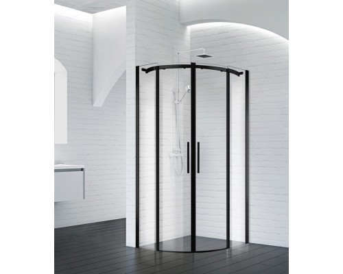 Душевой уголок BelBagno Acqua 100x100х195 ACQUA-R-2-100-C-NERO профиль черный/матовый, стекло прозрачное