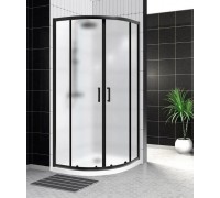 Душевой уголок BelBagno Uno 90х90х195 UNO-195-R-2-90-P-NERO профиль черный/матовый, стекло рифлёное