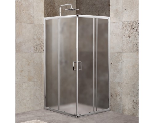 Душевой уголок BelBagno Unique 75-90х75-90х190 UNIQUE-A-2-75/90-P-Cr профиль хром, стекло рифлёное