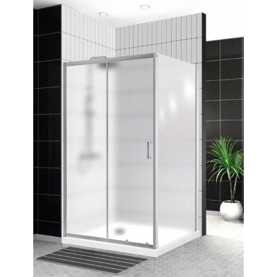 Душевой уголок BelBagno Uno 100x80x185 UNO-AH-1-100/80-P-Cr профиль хром, стекло рифлёное