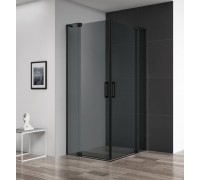 Душевой уголок Cezares Slider 800-900x800-900x1950 SLIDER-A-2-80/90-GRIGIO-NERO профиль черный/матовый, стекло серое