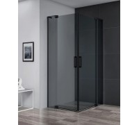 Душевой уголок Cezares Slider 900-1000x900-1000x1950 SLIDER-A-2-90/100-GRIGIO-NERO профиль черный/матовый, стекло серое