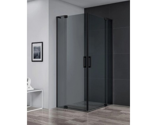 Душевой уголок Cezares Slider 900-1000x900-1000x1950 SLIDER-A-2-90/100-GRIGIO-NERO профиль черный/матовый, стекло серое