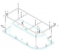 Металлический каркас для ванны Cezares Metauro Corner 180х80 METAURO CORNER-MF