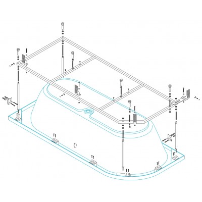 Металлический каркас для ванны Cezares Metauro Corner 180х80 METAURO CORNER-MF