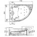 Акриловая ванна Gemy 170х133 с гидромассажем G9086 K L