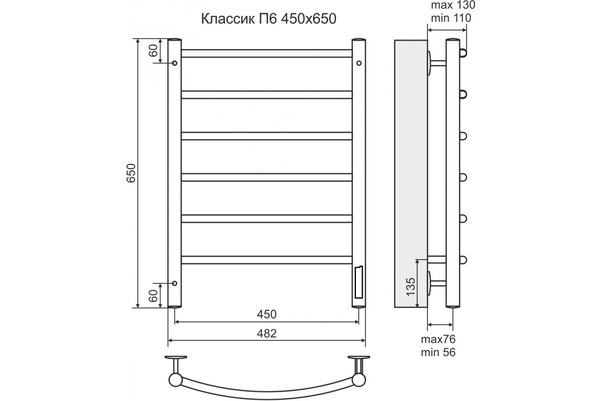 Terminus классик с полкой п6 450 650