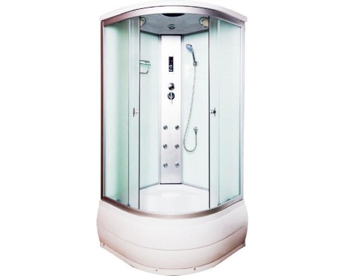 Душевая кабина Водный Мир (100*100*215) высокий поддон, задние стекла белые, передние стекла белые рифлёные ВМ-888Е (100)