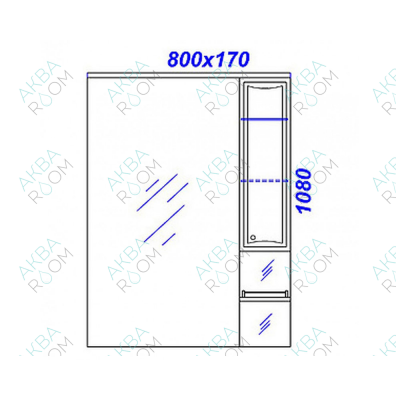 Шкаф зеркало aqwella милан 80